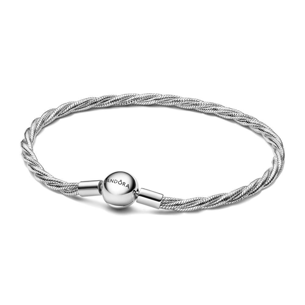 Pandora Silberarmband 593757C00, für Damen Silber Gedrehte Schlangenkette