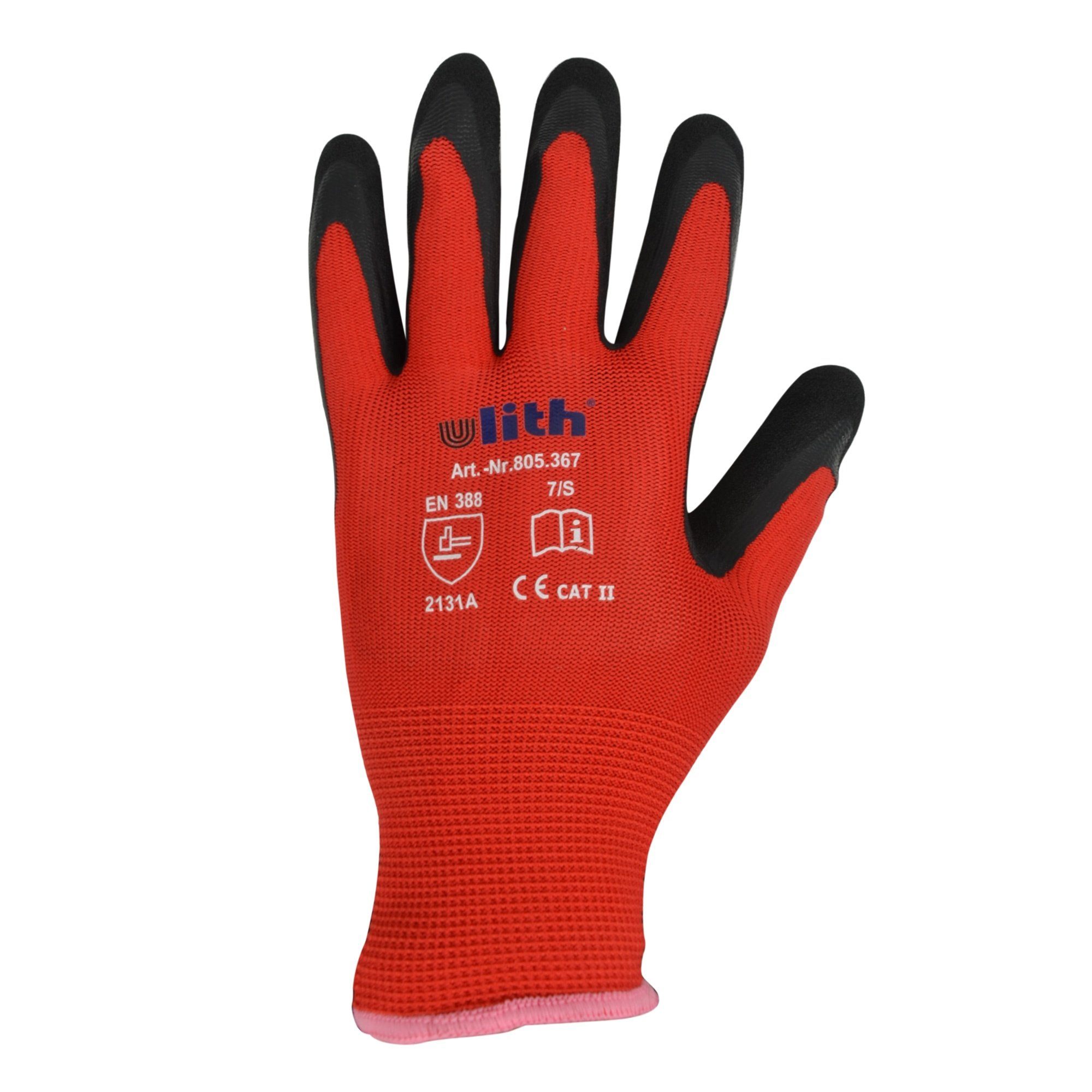 Scorprotect® Arbeitshandschuhe Arbeitshandschuh Montage-Feinstrickhandschuhe rot Größe 7