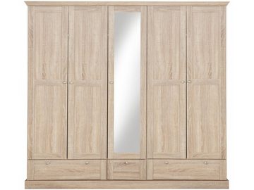 loft24 Kleiderschrank Bruce 4 Türen+1 Spiegeltür, Breite 200 cm, Landhausstil, Drehtürenschrank