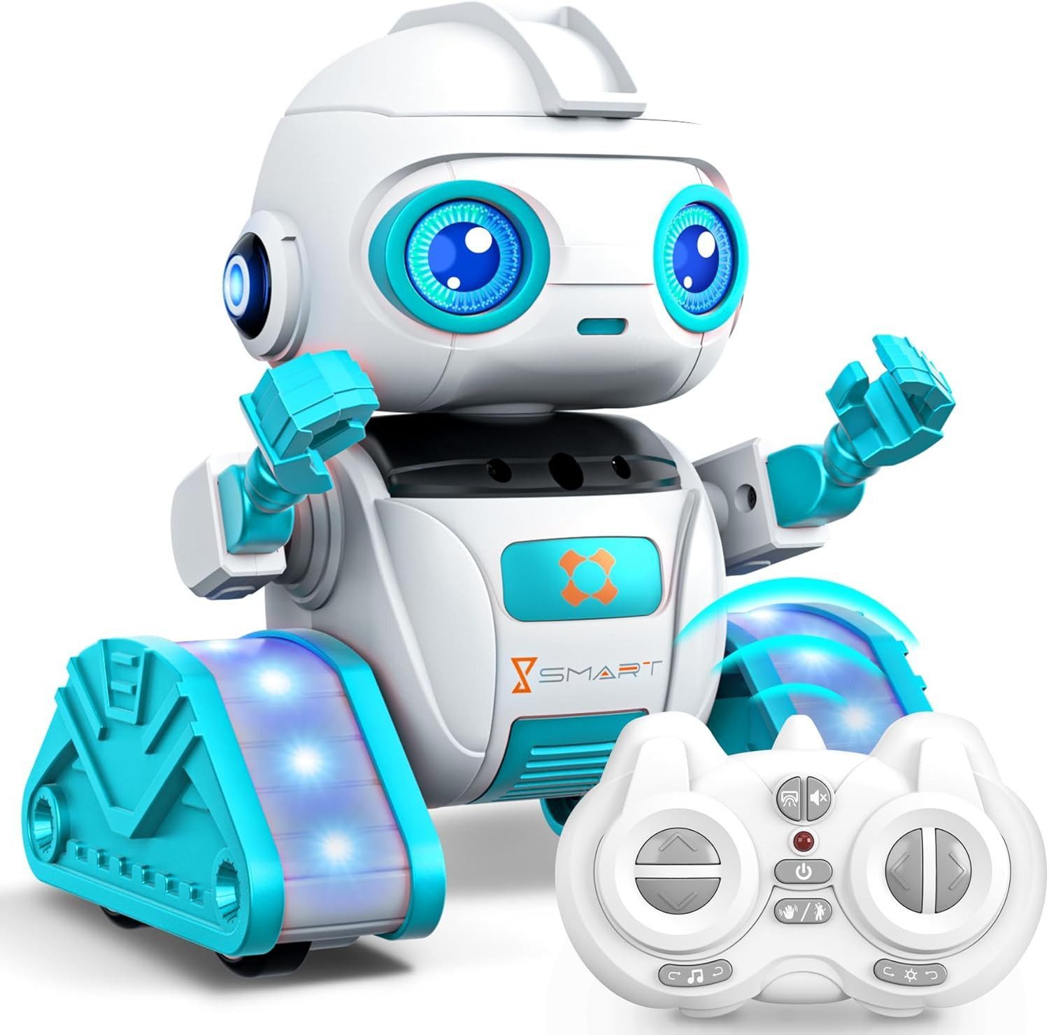 Ophy RC-Roboter Wiederaufladbarer RC-Roboter für Kinder ab 3–10 Jahre (Roboter-Spielzeug Geschenk), mit Projektion, LED-Augen, Musik & Gestensensor