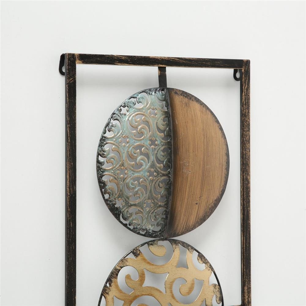 BOLTZE Wanddekoobjekt Wandobjekt Amporo, braun-silber Wanddeko aus Metall abstraktes Motiv 69x28 cm