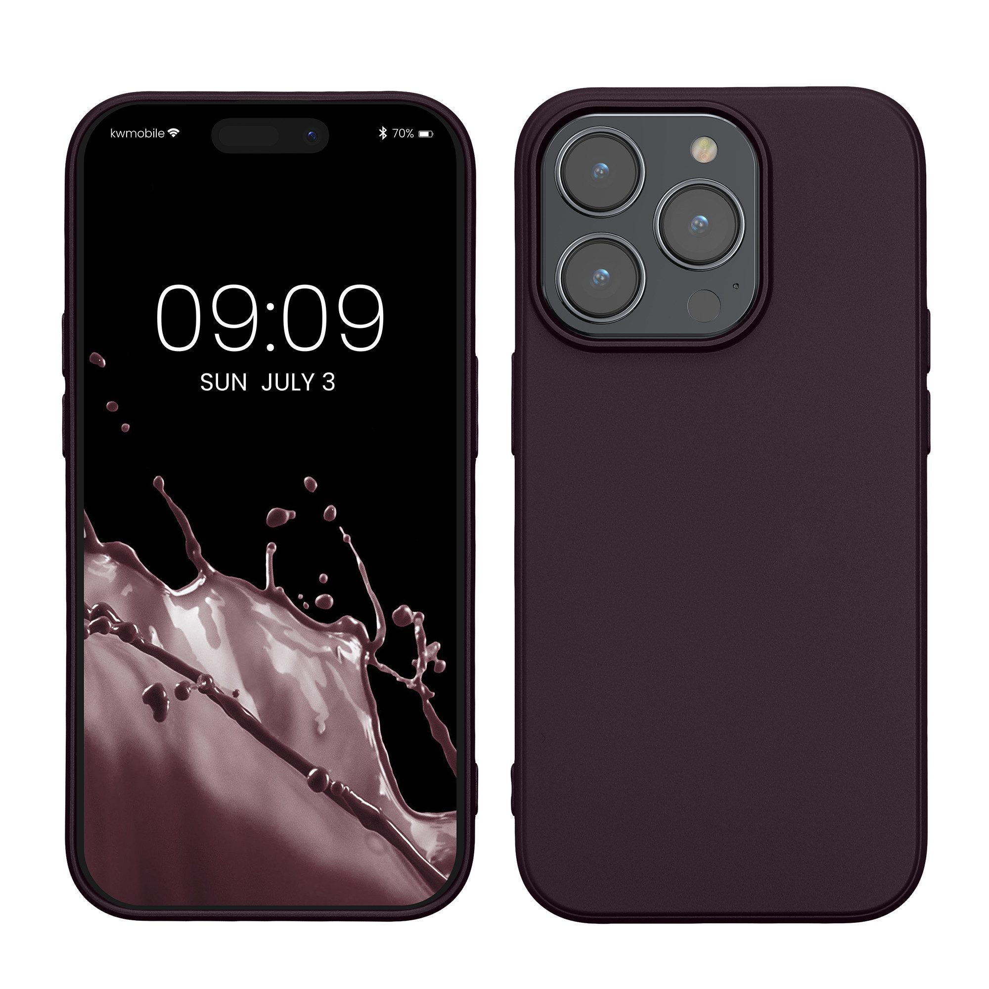 kwmobile Handyhülle Case für Apple iPhone 14 Pro, Hülle Silikon metallisch schimmernd - Handyhülle Cover