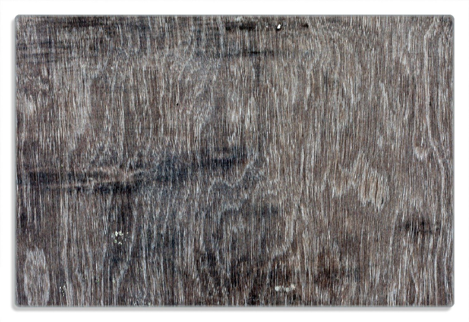 Holzmuster 1-St), 20x30cm 4mm, grau, Frühstücksbrett rutschfester Wallario Gummifüße schwarz, und (inkl. braun in