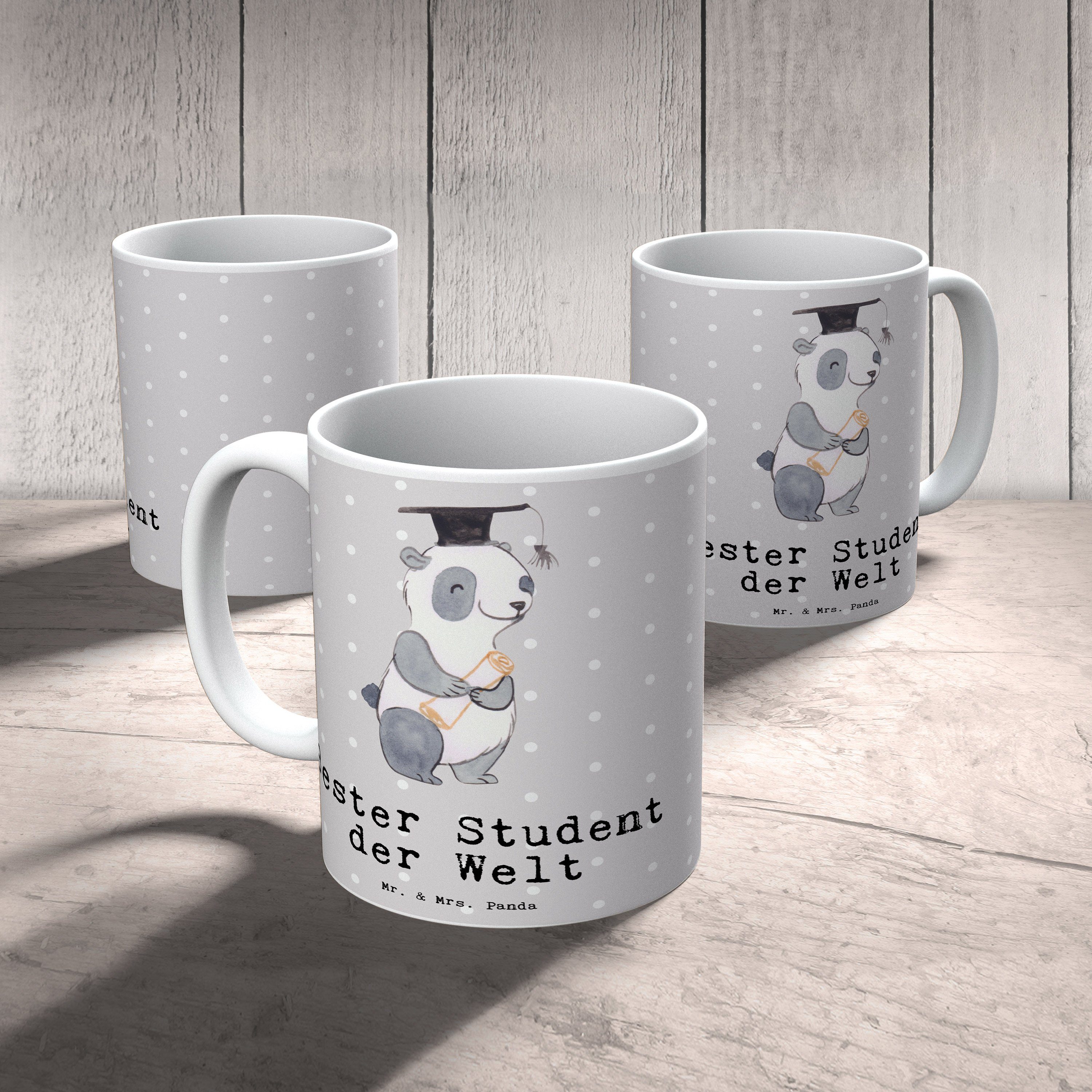 Tasse Hochs, & Bester Mr. Geschenk, der Welt Panda Grau Tasse, Mrs. Student - Keramik Pastell Panda -