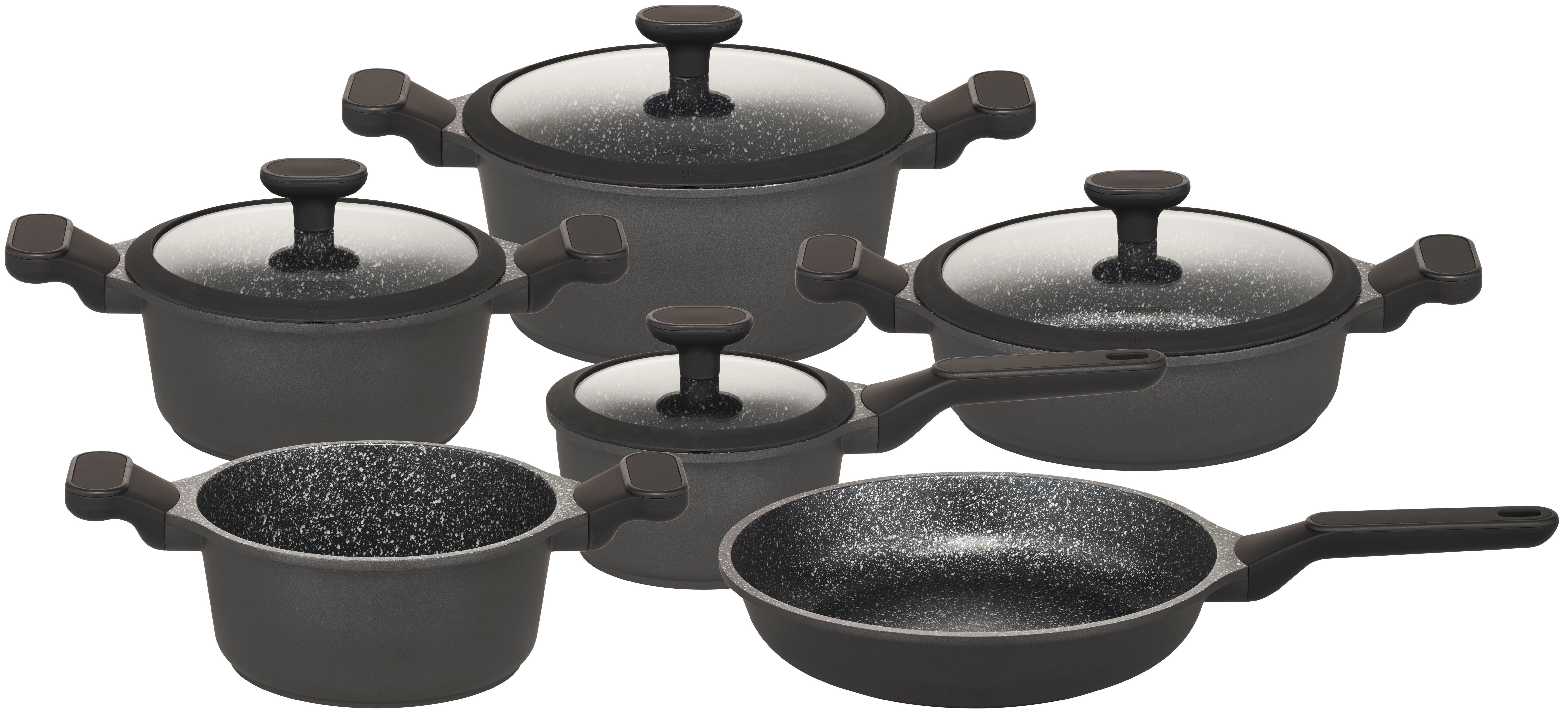 Topf-Set Black Edition, mit langlebiger VITAFLON® GRANIT Antihaft-Versiegelung