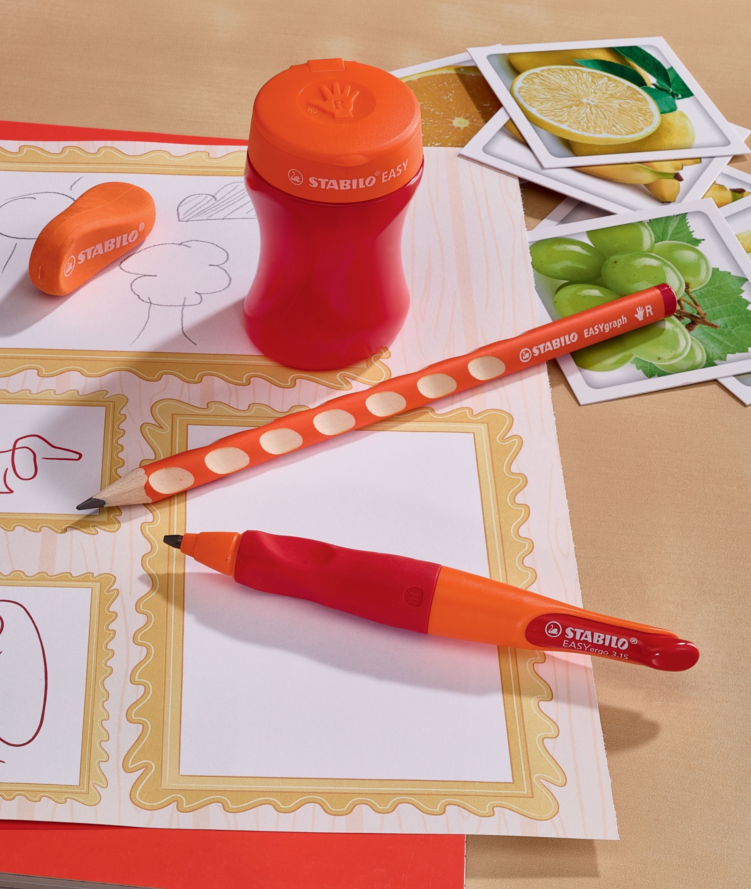 STABILO Bleistift Druckbleistift Easyergo zum Schreibenlernen 3.15 orange/rot