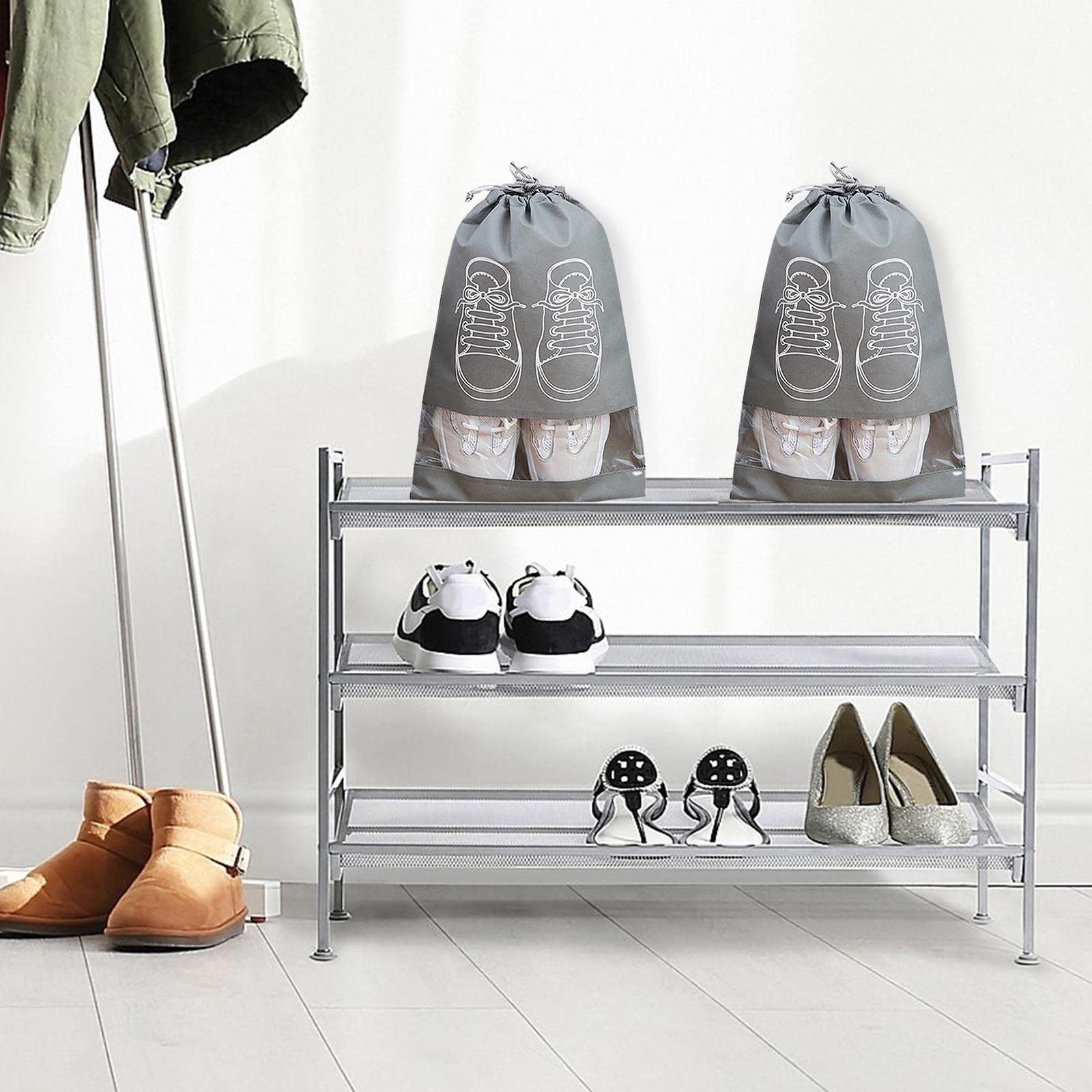 FOUORTUNATE-BEE Kofferorganizer 5 Schuhbeutel mit Kordelzug groß Reise Schuhaufbewahrung Set (5-tlg), Für Sneaker Reisen Sport Tanz Fitness und Gepäckorganisati – Bild 2 von 5
