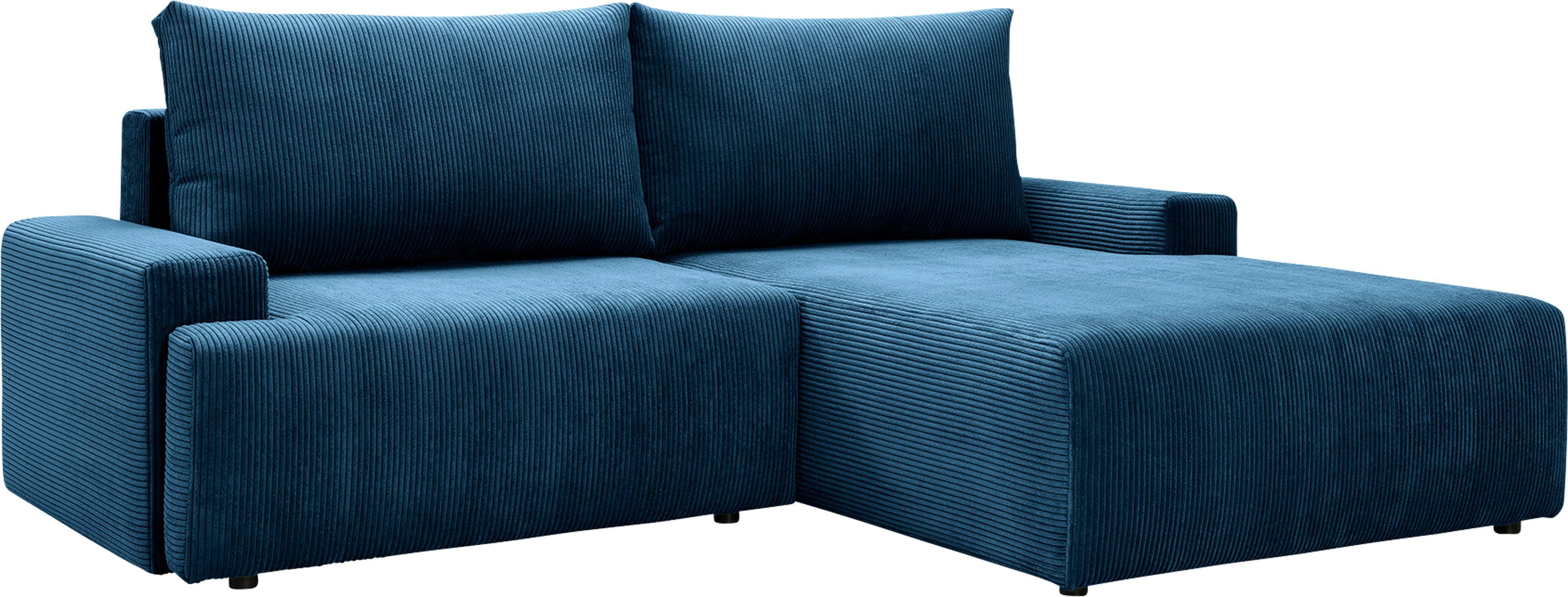 Ecksofa exxpo - fashion verschiedenen inklusive Bettkasten und Cord-Farben navy Orinoko, sofa in Bettfunktion