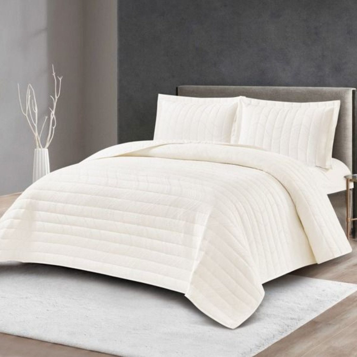 alesvelt Tagesdecke Set Hale Überwurf Decke 3-Teilig 240x250 cm, atmungsaktiv 2-Personen