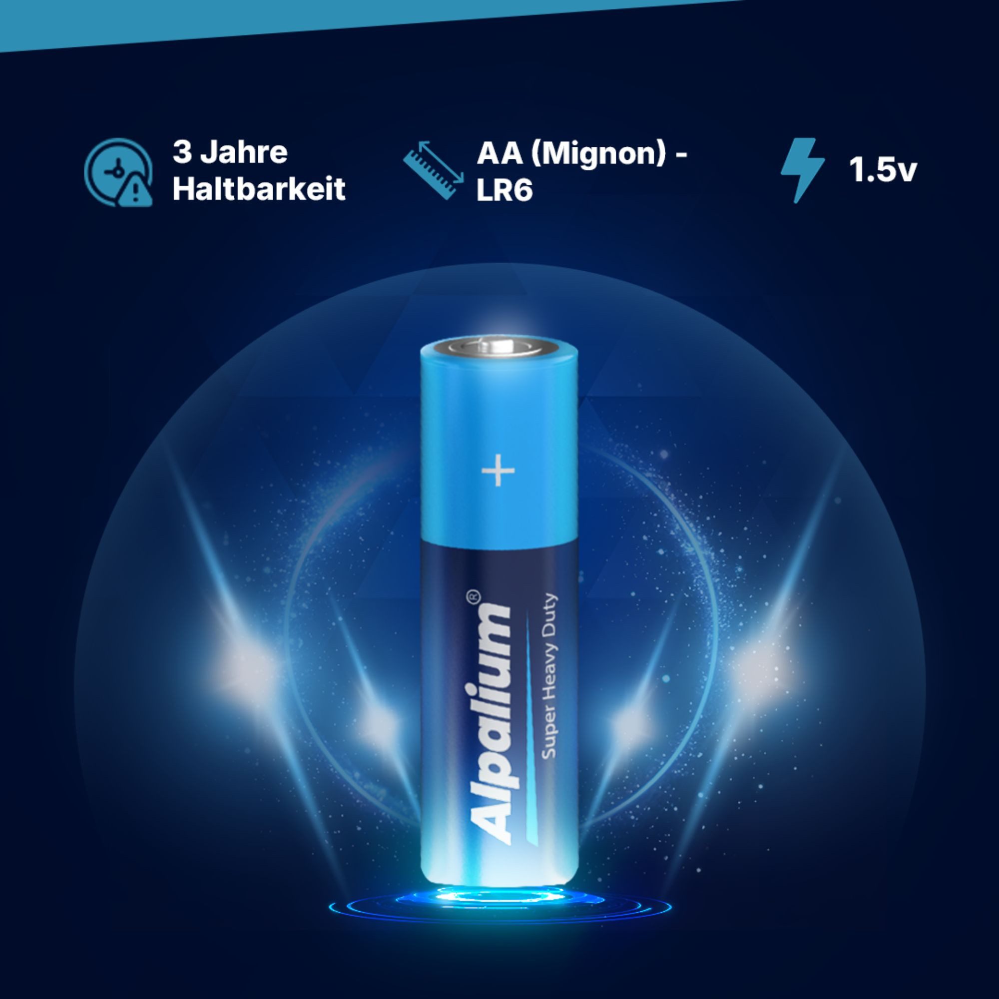 ALPALIUM AA Batterien R6 Mignon - 120 Stück, Alpalium Zink Kohle Batterie, (1,5V V), lange Lagerfähigkeit, umweltfreundlich verpackt, Vorratspack