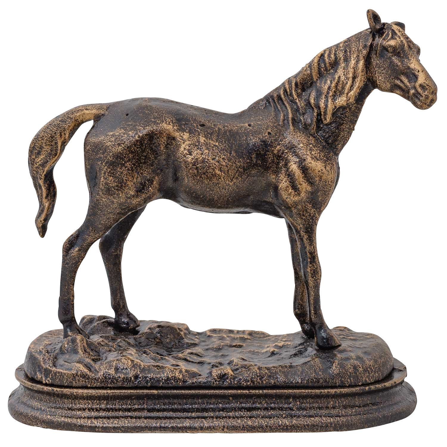 Aubaho Dekofigur Pferd Skulptur Figur Tier Eisen Dekoration Antik-Stil 21cm