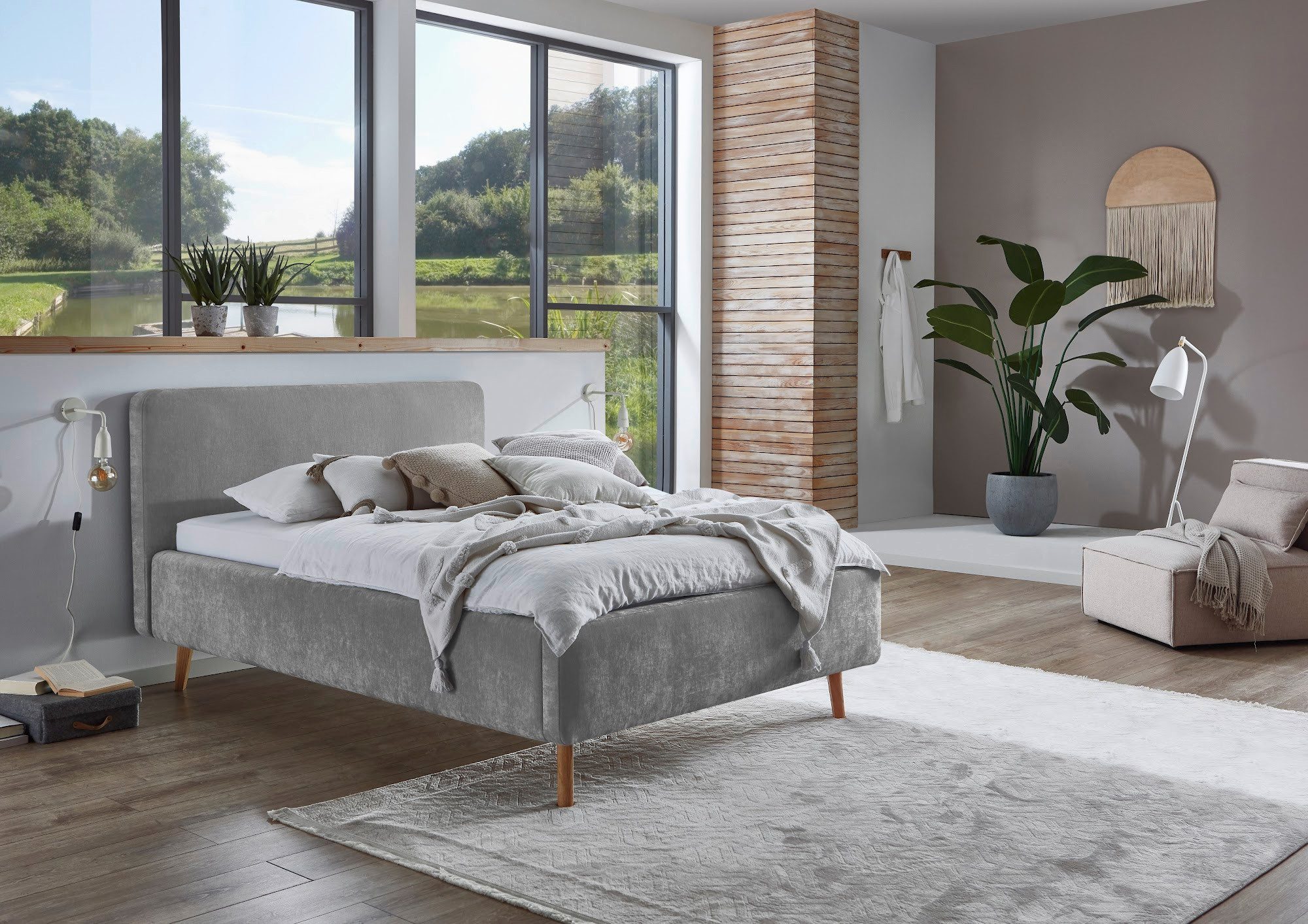 meise.möbel Stauraumbett Mattis, Skandinavisches Design, mit Bettkasten, Webstoff