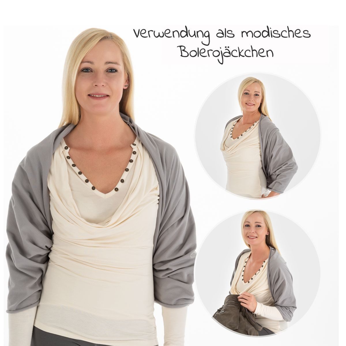 LaLoona Stillschal Grau, Stillschal Stilltuch Stillhilfe Sichtschutz beim Stillen - Baumwolle