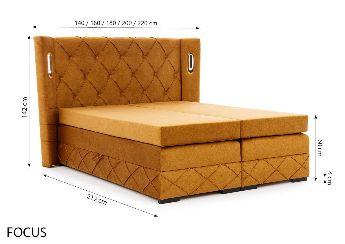 yourhouse24 Boxspringbett Focus Lux (Bonell-Matratze und günstig online kaufen