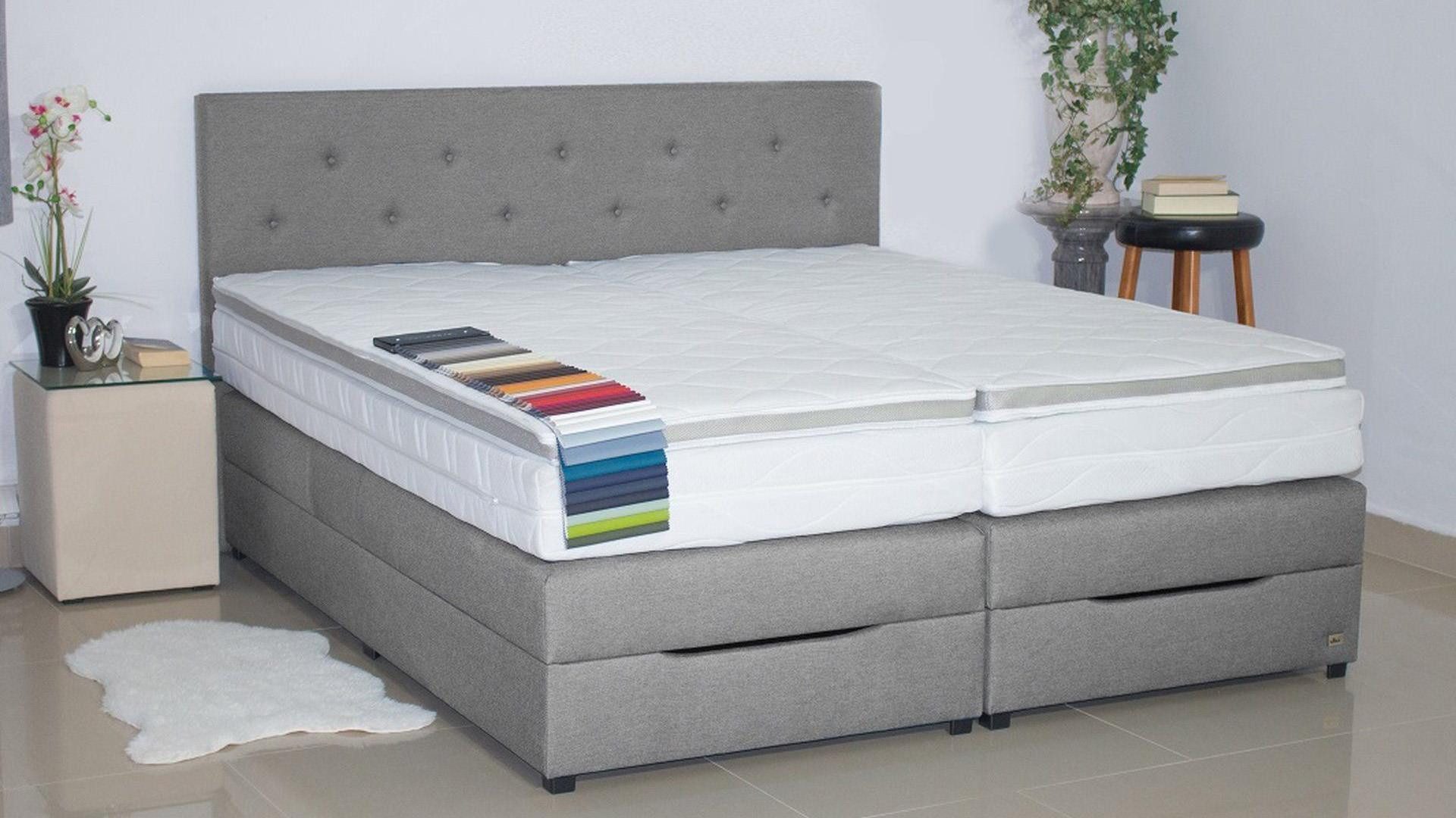 PAARA Boxspringbett Rio mit Bettkasten Kopfteil verstellbar Stauraum, inkl. Matratze und Topper, mit einzigartigem Belüftungssystem