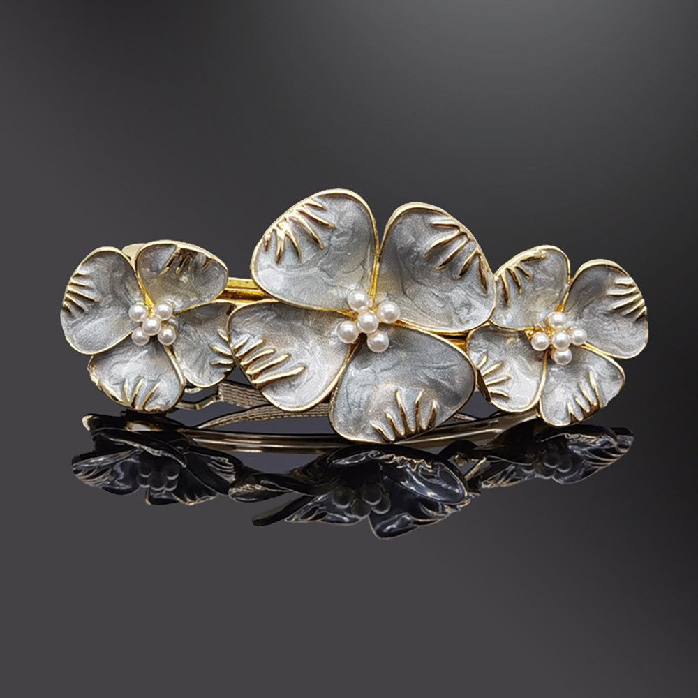 The Beauty House Haarspange Haarklammer Haarkamm Haarschmuck mit Blumen und Perlen