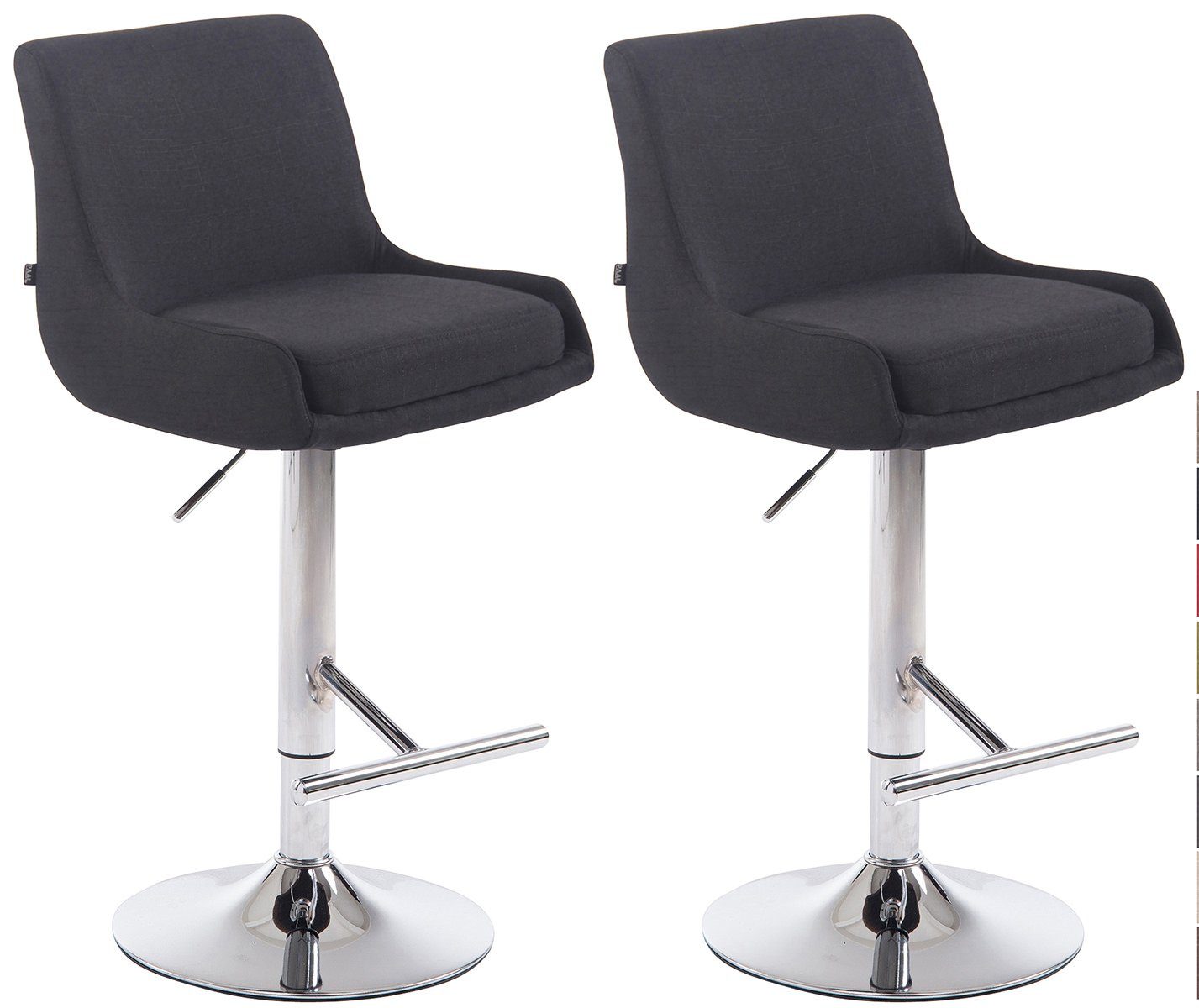 Barhocker 2er Set Barhocker Club Stoff chrom