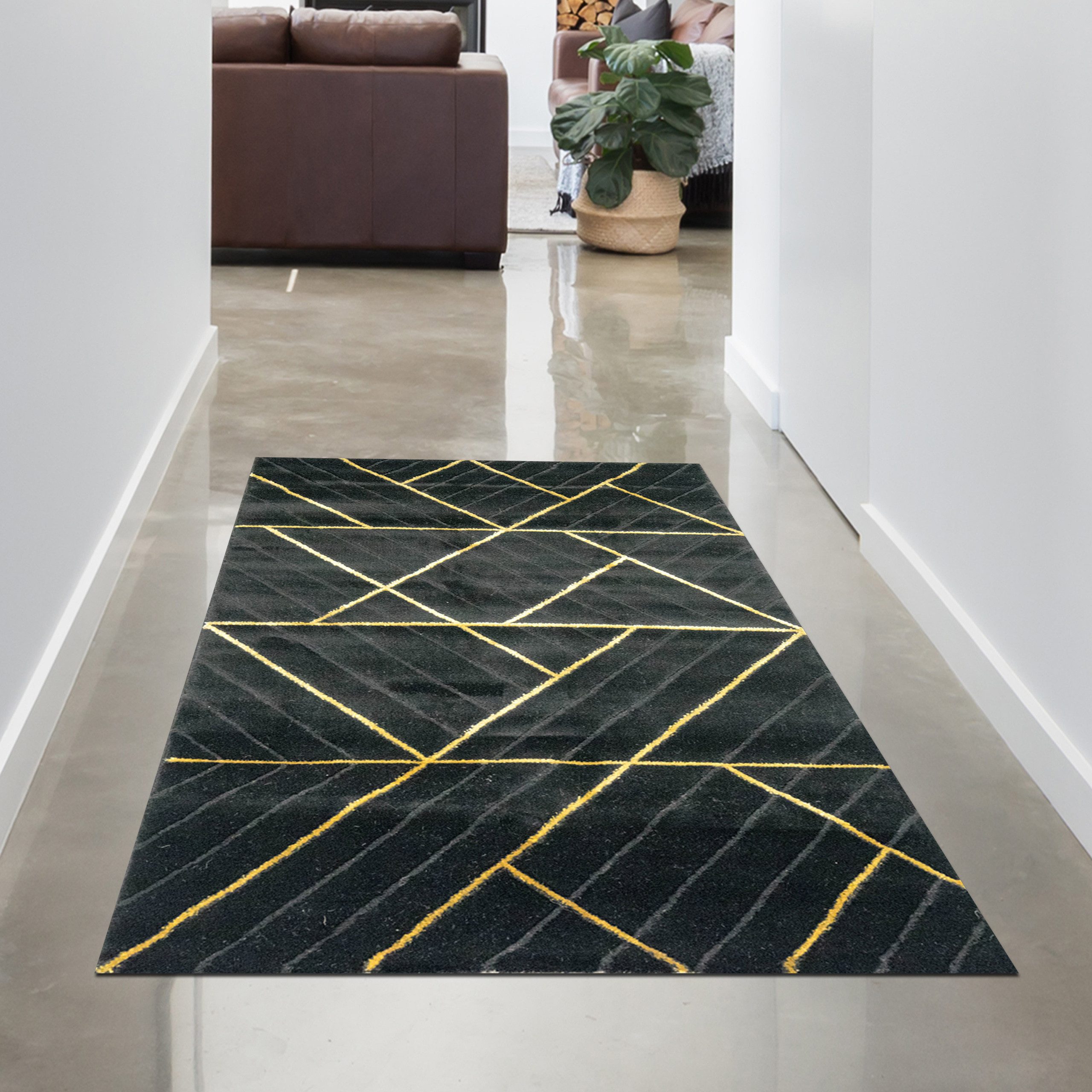 Carpetia Designteppich Modernes Glanzfaser-Design, rechteckig, Höhe: 12 mm, pflegeleicht, strapazierfähig, mit Glanzfasern