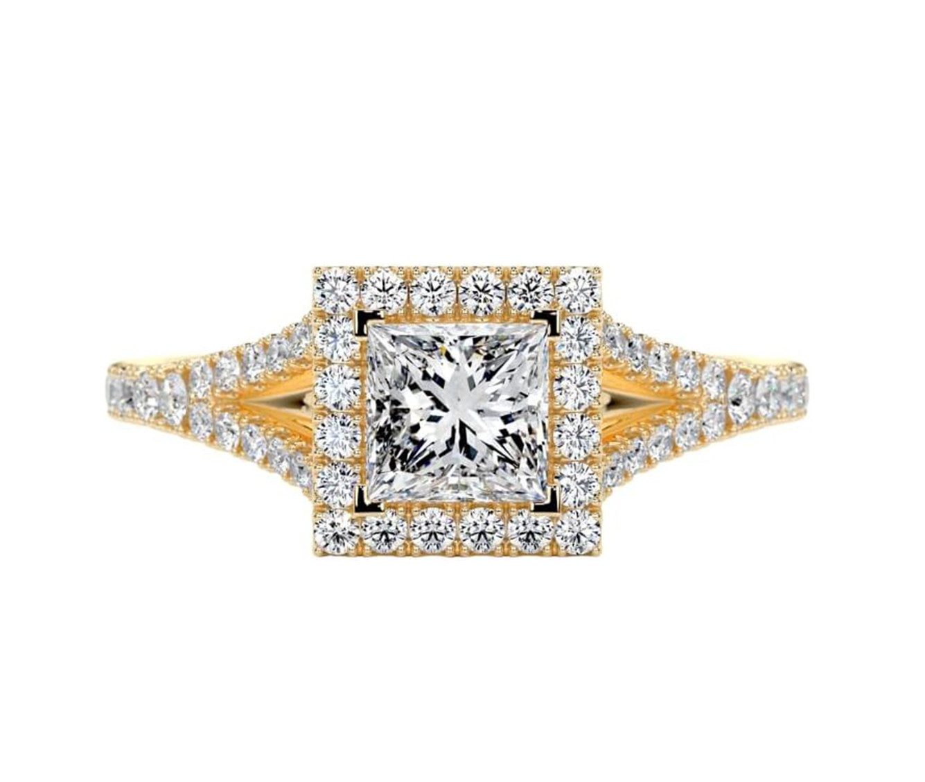 Jumpeak Verlobungsring Verlobungsring,D,VS1,2EX,Labordiamant 1ct,Promise ring,Ring gold, Hochzeitsgeschenk,Liebes geschenk für sie,Geschenk zum Hochzeitstag
