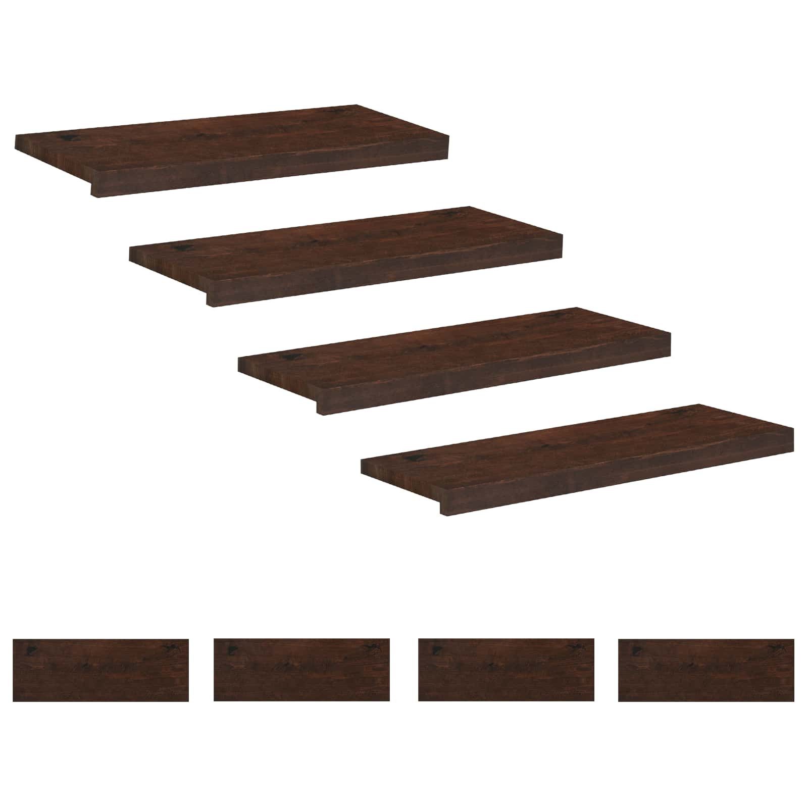 vidaXL Stufenmatte Treppenstufen 8 stk. 80 x 25 x 2 cm Dunkelbraun, Höhe: 2 mm