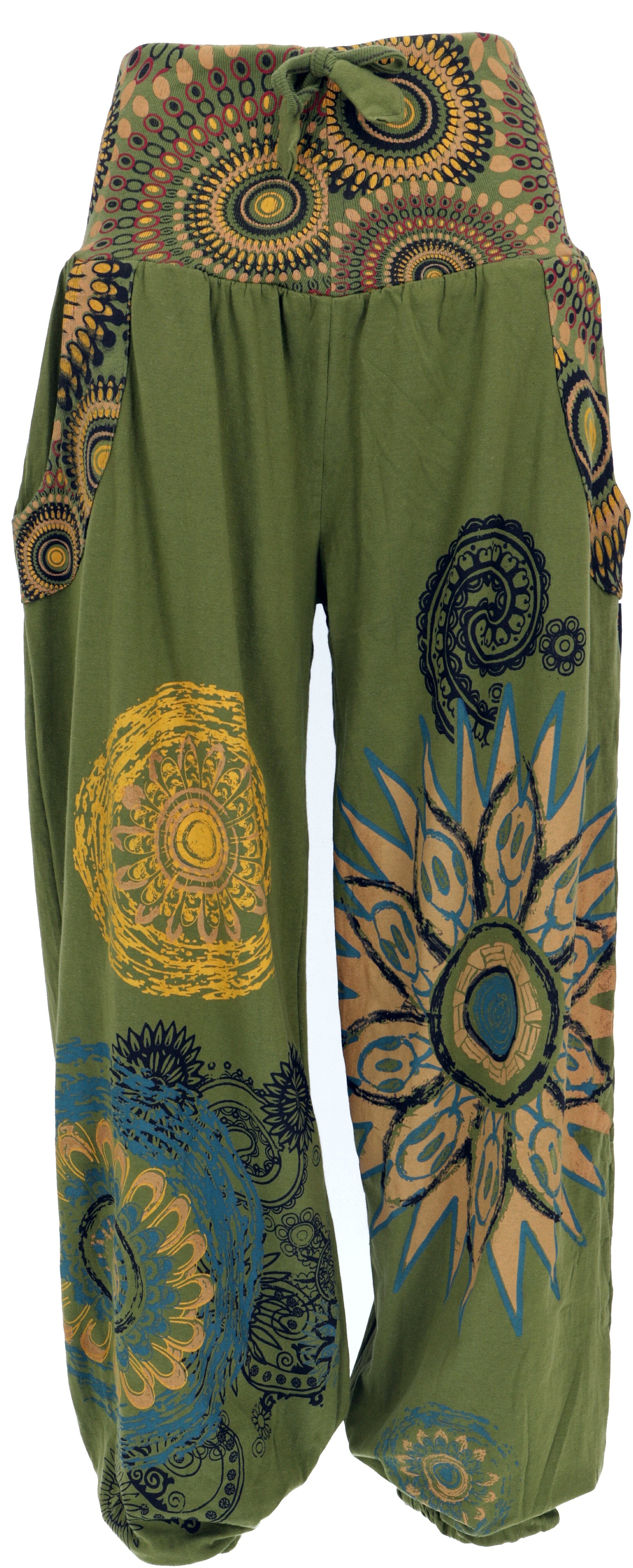 Haremshose »Weite Pluderhose mit breitem Bund und Boho