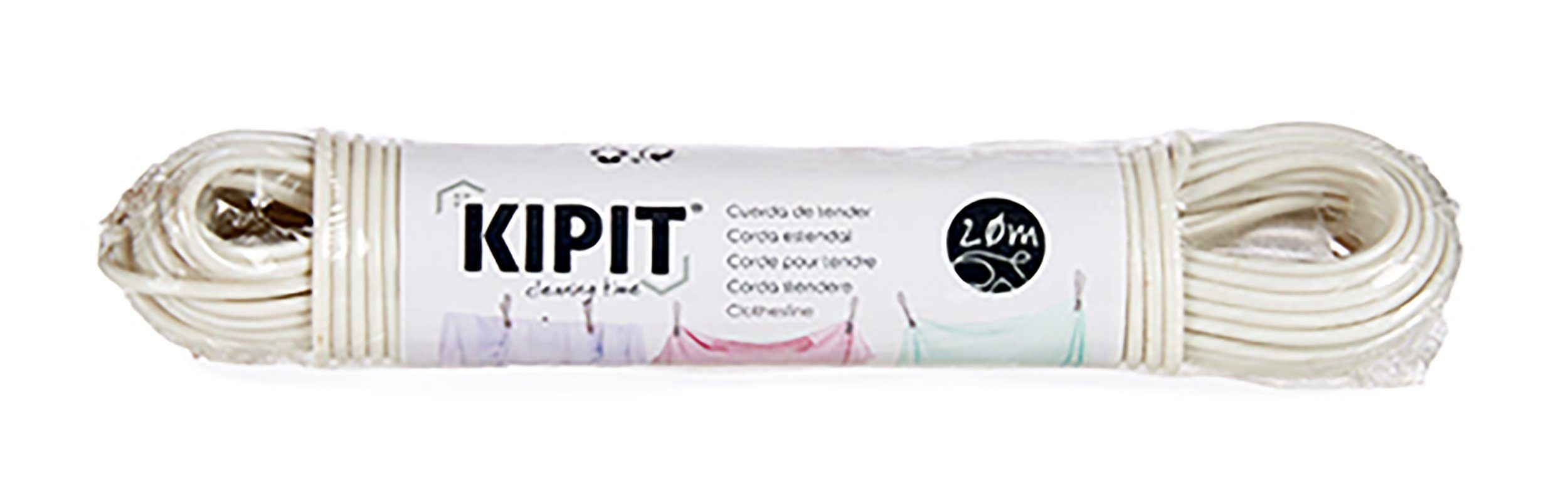 Kipit Wand-Wäscheleine WÄSCHELEINE 20m Weiss Ø2,3mm für Wäschespinne AR (Длина - 20m), Rutschfest Wäsche Leine