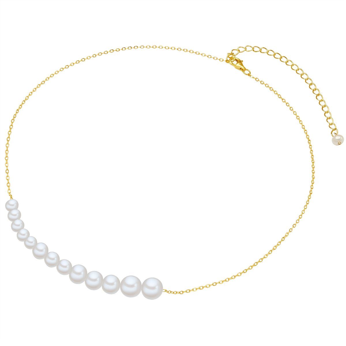Valero Perlenkette Pearls Süßwasser-Zuchtperlen gelbgold, mit