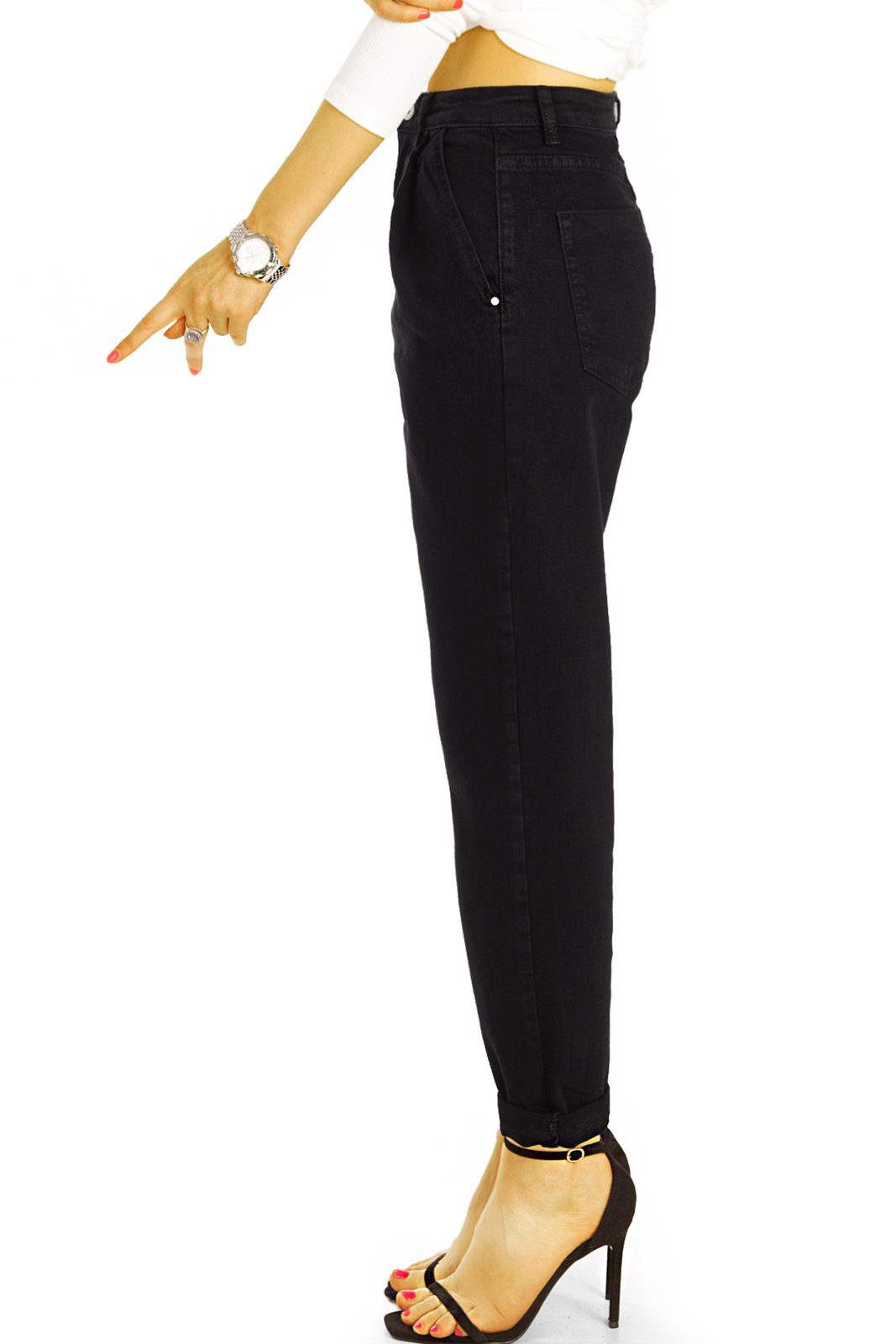 be styled Mom-Jeans Medium waist Hose Waist j24g-4 - 5-Pocket-Style, - Jeans mit Stretch-Anteil Damen Mom weiß High