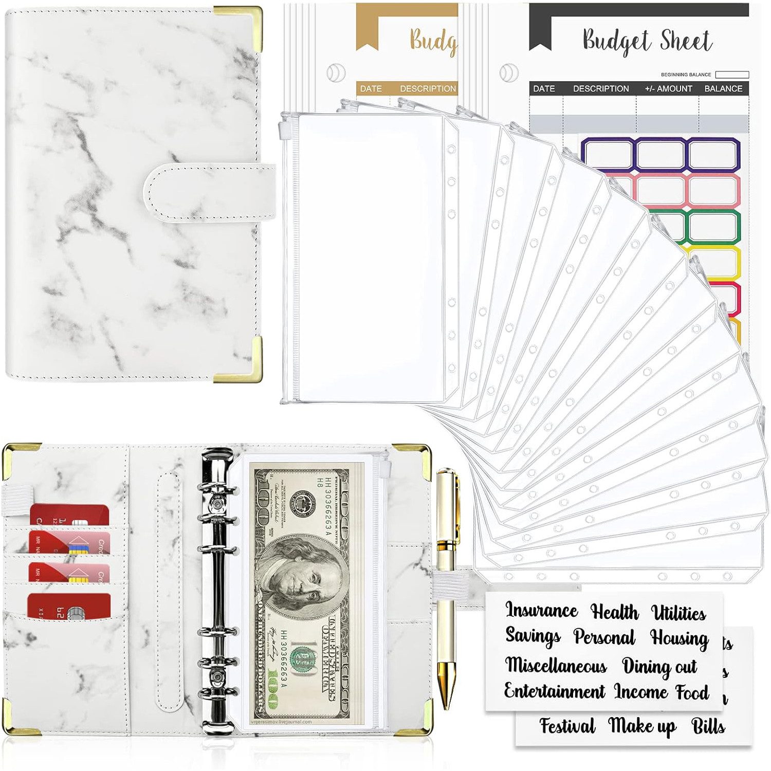 RWEUOQ Ringbuchmappe Budget Binder A6 Budgetplaner günstig online kaufen