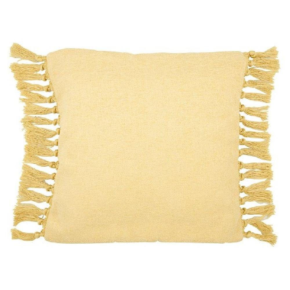 Greengate Kissenhülle Kissenhülle mit Fransen Honey Mustard (45 x 45)