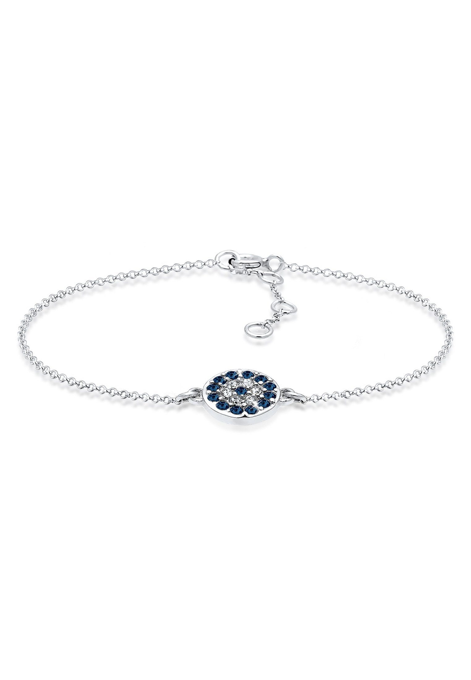 Armband Blüte Kreis Silbert, mit Kristallen von Swarovski®