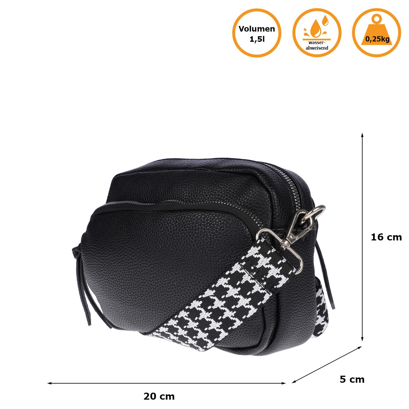 Christian Wippermann Handgelenktasche Damen Leder Optik Umhängetasche Tasche (1 tlg), trageriemen ist abnehmbar