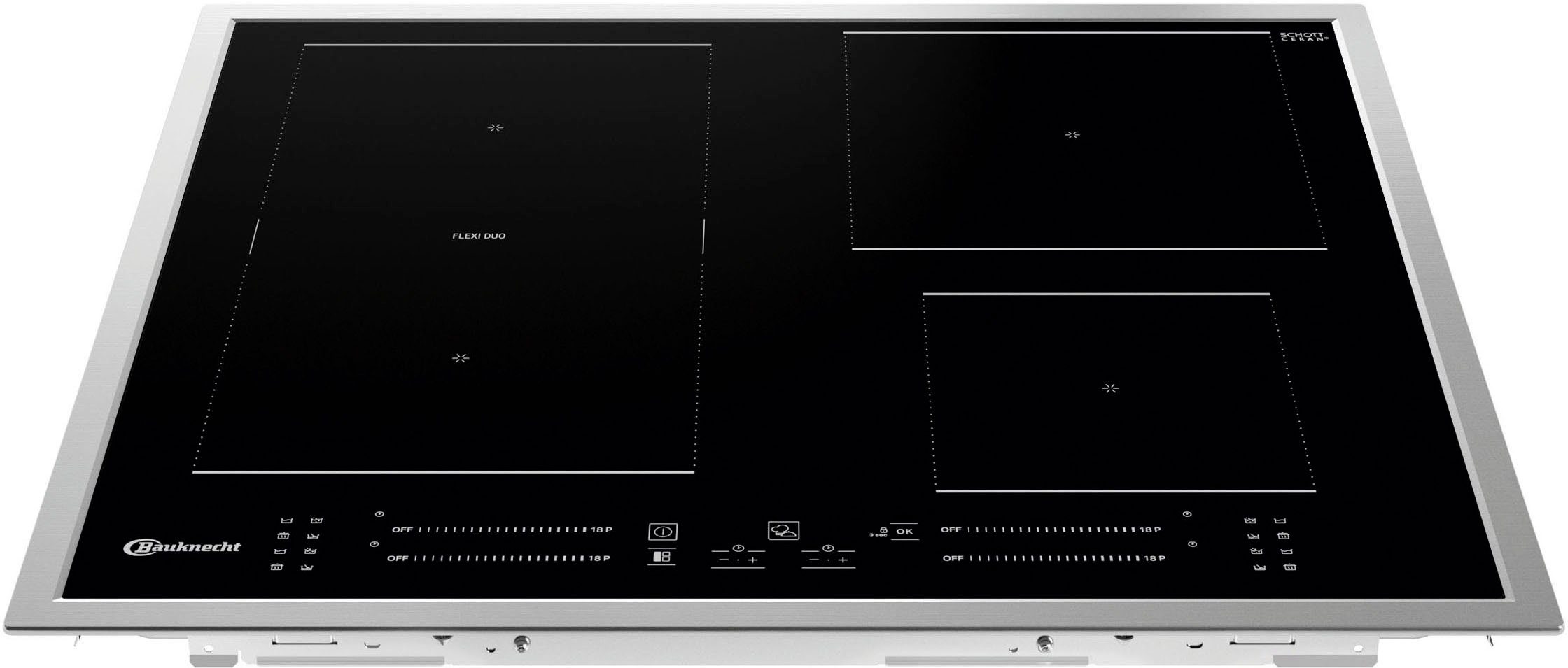 Pyrolyse-Selbstreinigung 2-fach-Teleskopauszug, BAKO4 BAUKNECHT Backofen-Set BLACK, mit PF16