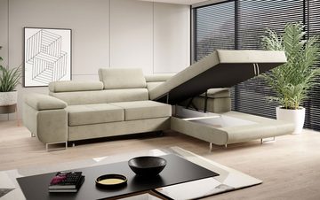 Baidani Sofa Designer Sofa Calvera mit Schlaf- und Klappfunktion, modernes Design