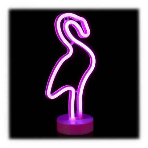 relaxdays LED Nachtlicht LED Neonlicht, Flamingo