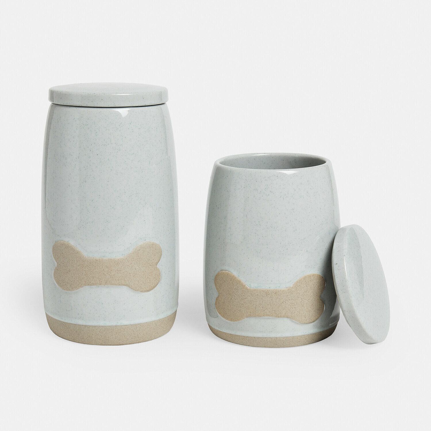 Mirabeau Vorratsdose Dose 2er Set Dolo grau/beige, Steinzeug