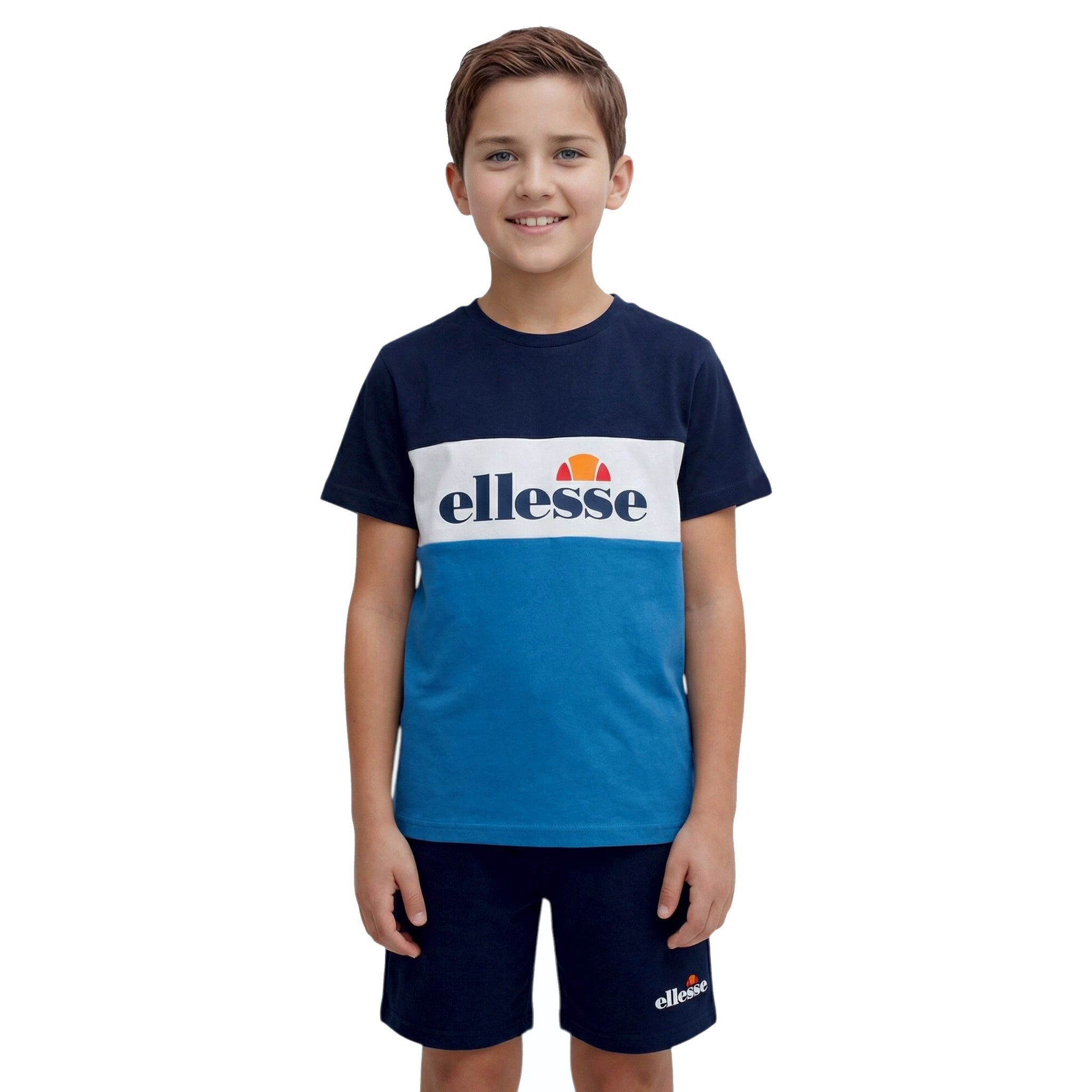 Ellesse Shirt & Shorts Ellesse Kinder Sportanzug Blau Set T-Shirt Shorts Sommer 2-14 Jahre (Set, Kinder Sportset Shorts + Shirt Ellesse 2 - 14 Jahre) Jungen Sportanzug Kurze Hose + T-Shirt