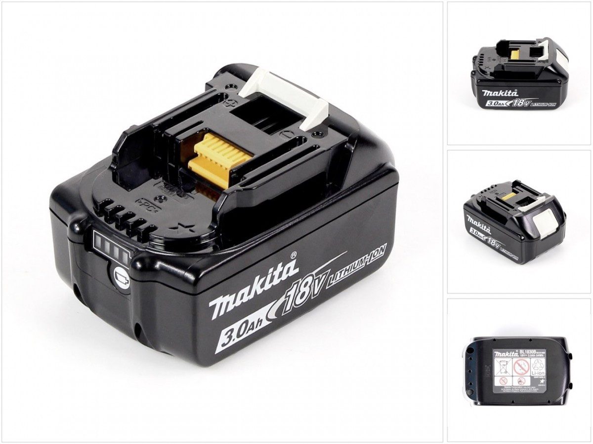 Makita BL 1830 B Li-Ion Akku 18 V 3,0 Ah / 3000 mAh (197599-5) mit LED Akkupacks