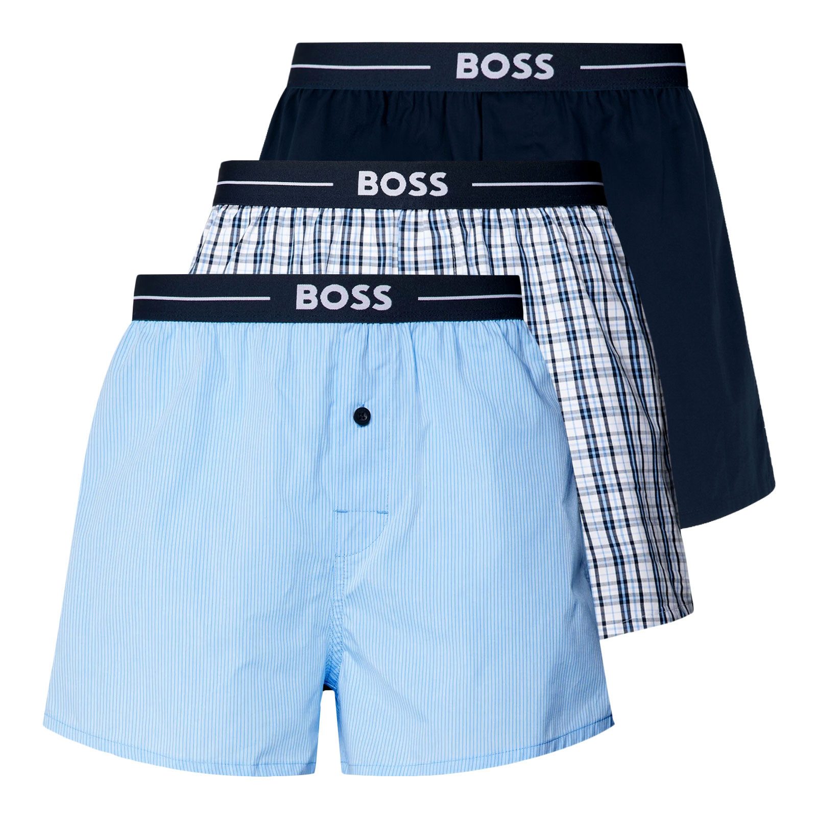 BOSS Boxershorts Woven Boxershorts Pure Cotton (3-St., 3 Stück) mit Streife günstig online kaufen