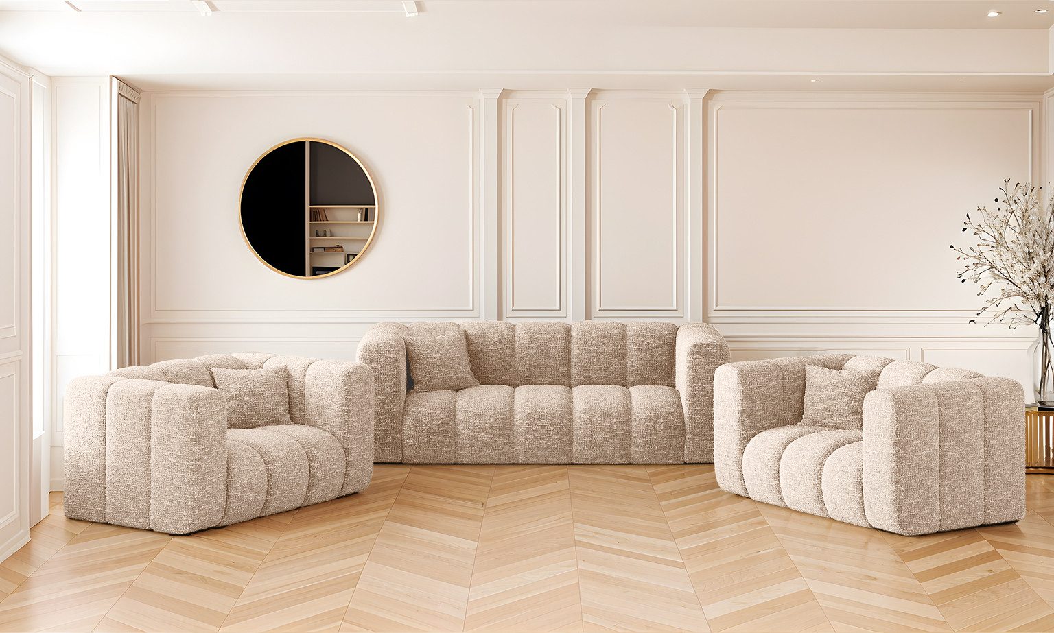 Kaiser Möbel Loungeset Sofagarnitur 2+1+1 Couchgarnitur günstig online kaufen