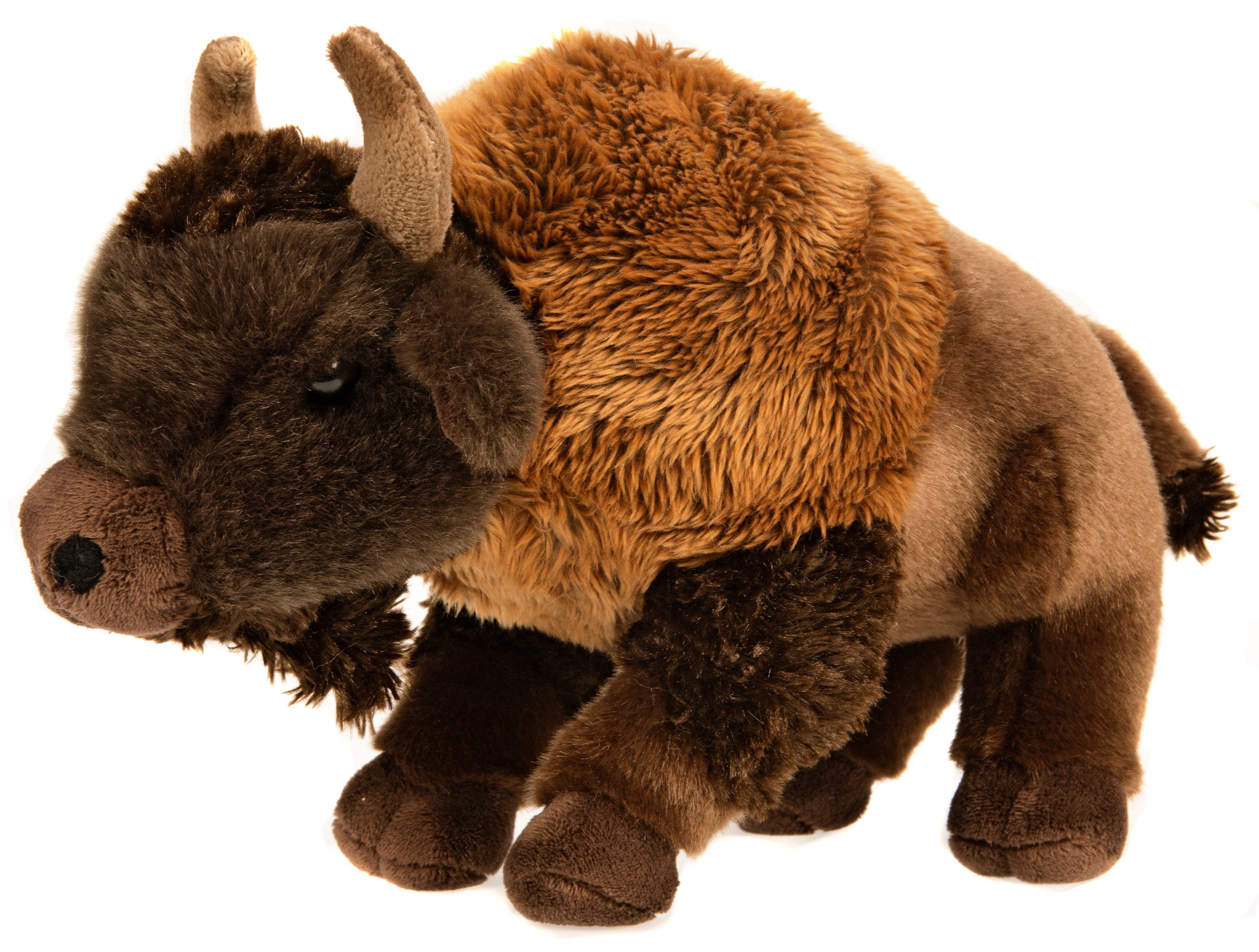 Uni-Toys Kuscheltier Bison - 29 cm (Länge) - Plüsch-Rind, Wisent, Büffel - Plüschtier, zu 100 % recyceltes Füllmaterial