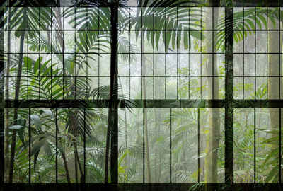 living walls Fototapete Walls by Patel Rainforest 1, glatt, (4 St), Vlies, Wand, Schräge