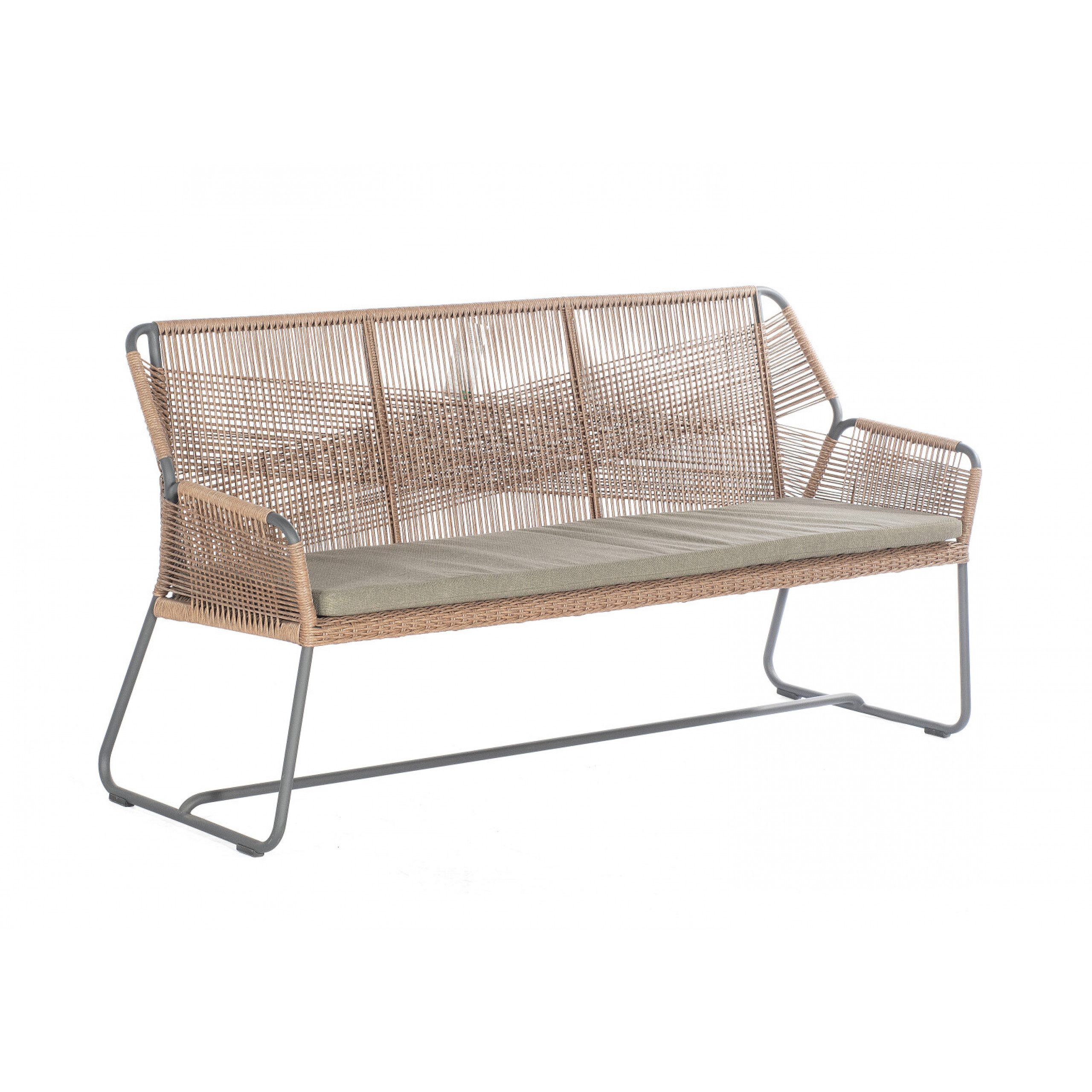 SonnenPartner Sitzbank Sonnenpartner Bank 3-Sitzer Observer Alu/PE-Kunstoffgeflecht natural