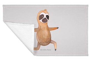 Mr. & Mrs. Panda Handtuch Faultier Yoga - Grau Pastell - Geschenk, Sport Handtuch, Faultier Dek, (1-St), Bunt bedruckt