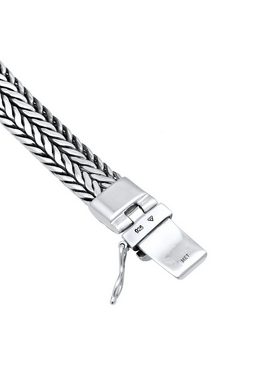 Kuzzoi Armband Herren Kastenverschluss Zopfglieder 925er Silber