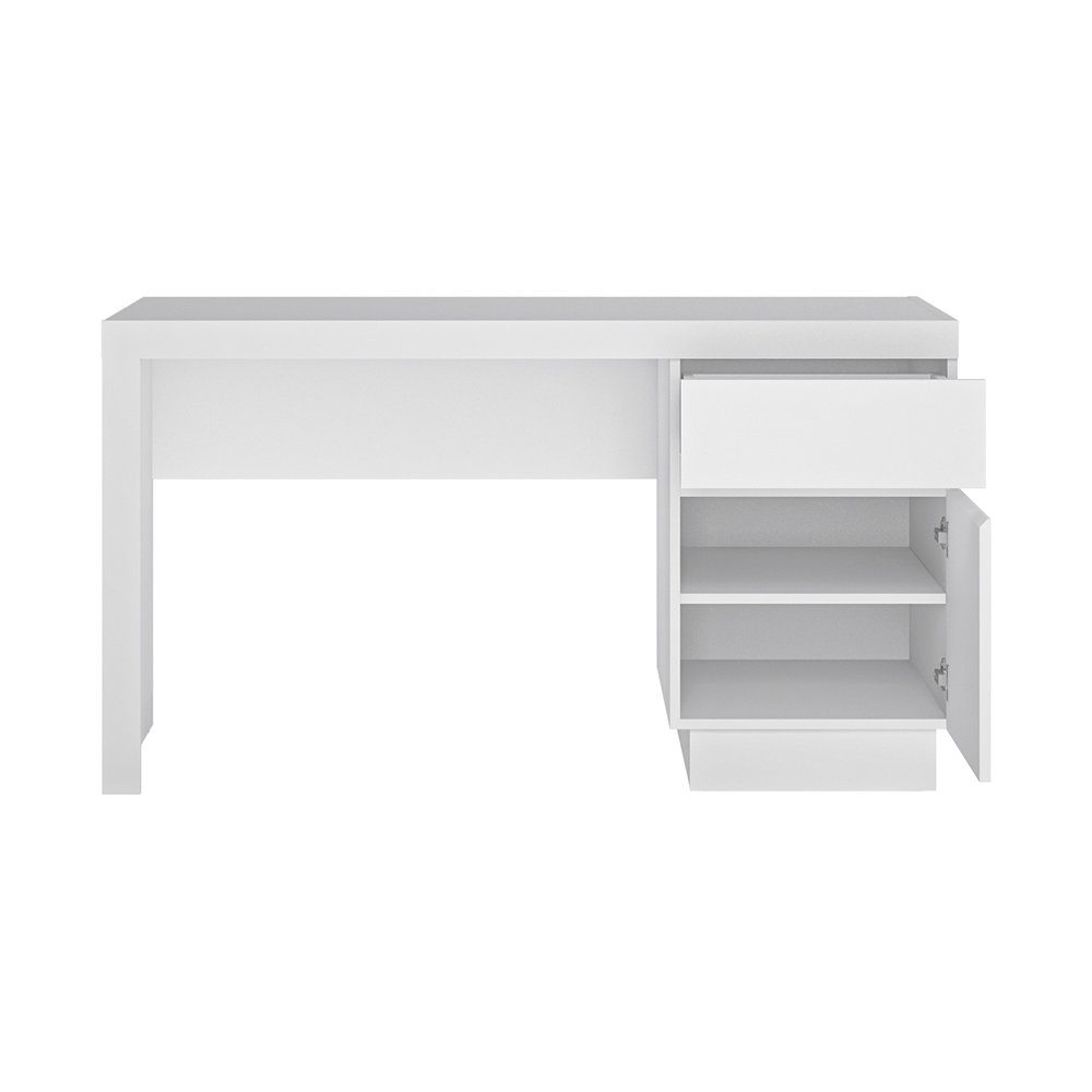 Lomadox Schreibtisch LYNDHURST-129, 135 cm breit, in weiß Hochglanz, B/H/T günstig online kaufen