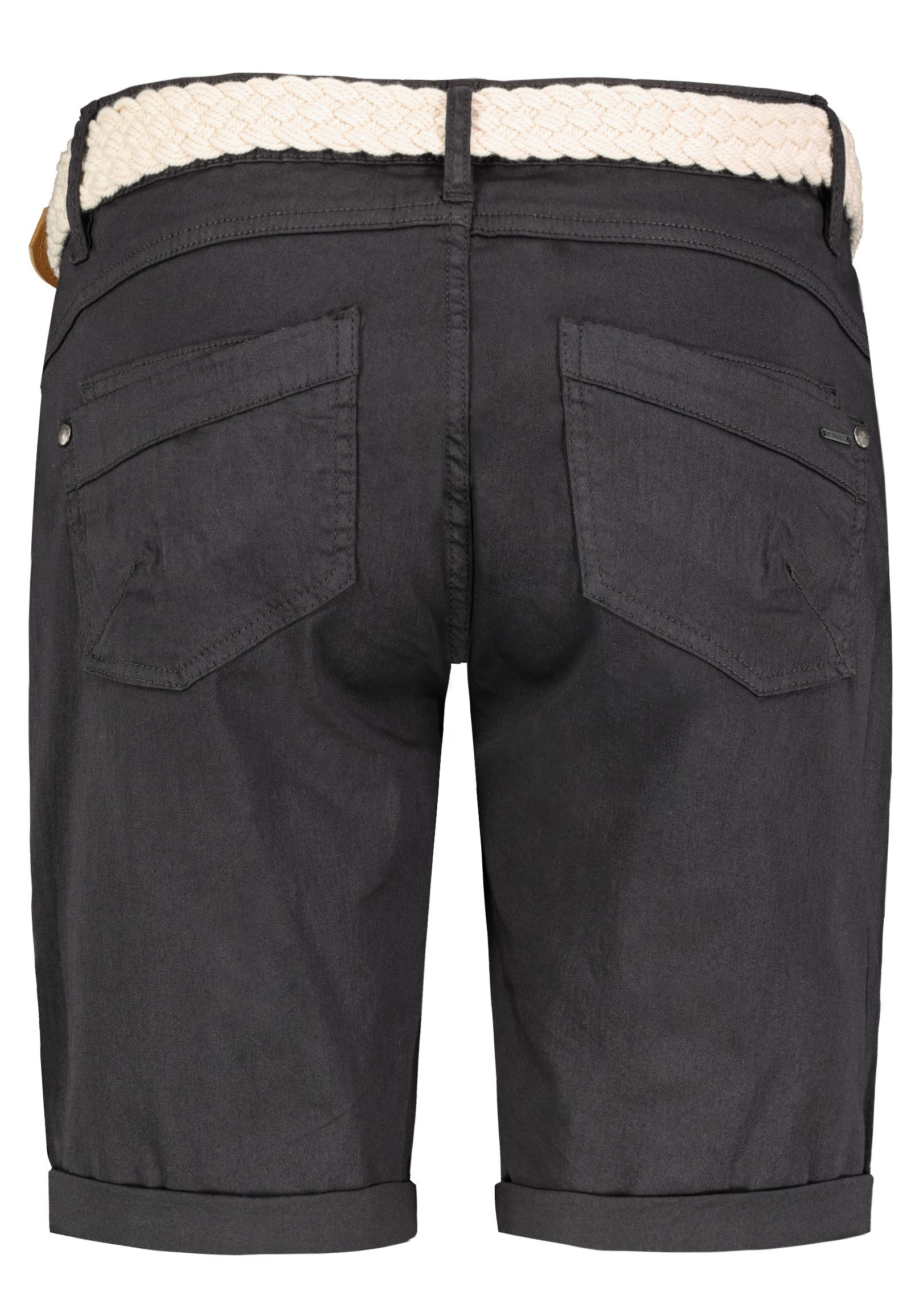 Stitch & Soul Bermudas Mit Gürtel und doppelten Gesäßtaschen Bermuda-Chino