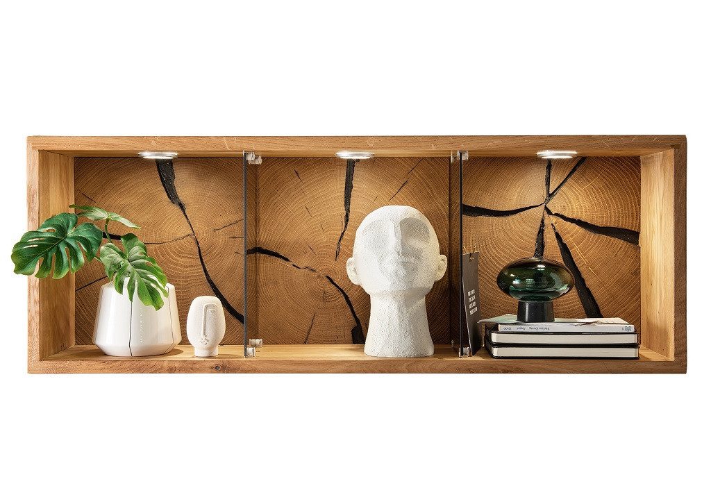 Main Möbel Wandregal Wandregal 34x94cm Wildeiche massiv Danzig II günstig online kaufen