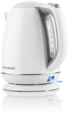 Hyundai Wasserkocher VK302W, 1,7 l, 2200 W, Edelstahl, Überhitzungsschutz, Automatische Abschaltung