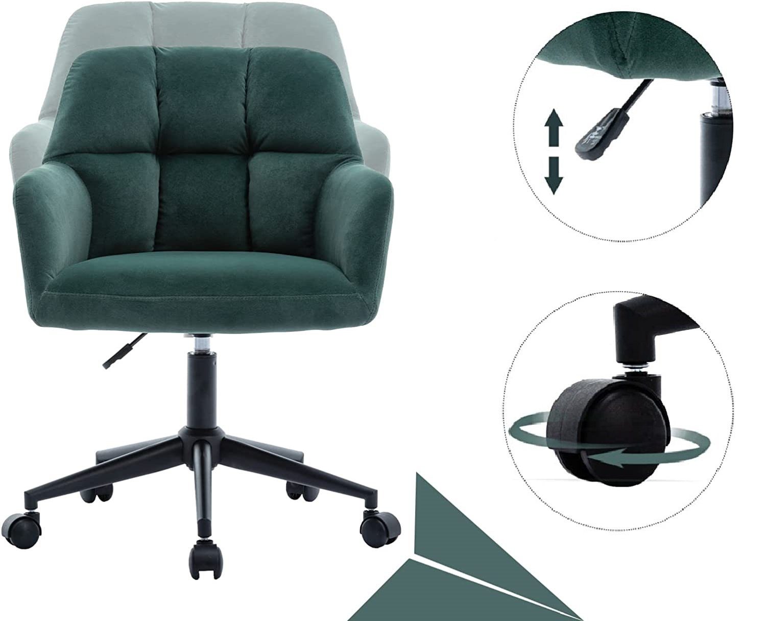 WAHSON OFFICE CHAIRS Bürostuhl Samt/Pu-Leder Bürostuhl Schreibtischstuhl Drehstuhl